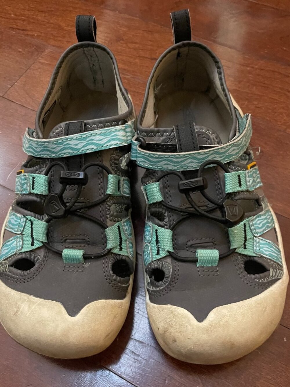 KEEN Newport H2 Youth Size 3 Gray Aqua Water Hiking Sandals